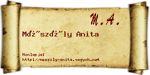 Mészöly Anita névjegykártya